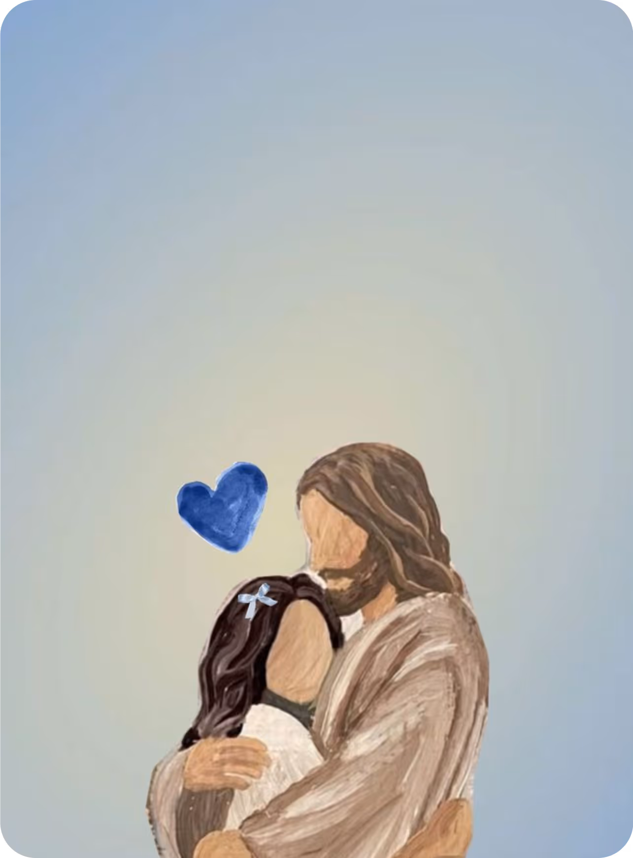 An illustration of Jesus embracing a woman